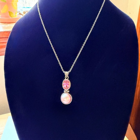 Sterling Silver & Pearl Pendant Necklace - Picture 2 of 15